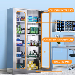 Thép không gỉ hiện đại Tủ hồ sơ kim loại tủ thuốc hoạt động bàn cho phòng khám y tế di chuyển ngoài trời trường tầng hầm - Product Image 3