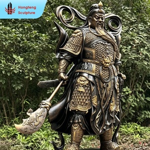 รูปปั้นกวนอูแบบดั้งเดิมของจีนโบราณ ของตกแต่งบ้าน รูปปั้นพระ<span class=keywords><strong>กวนอู</strong></span>ขนาดใหญ่ คุณภาพสูง ทำจากทองเหลือง - Product Image 4