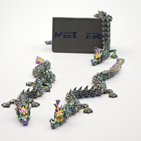 Dragon doré élégant en métal, impression 3D, jouets texturés 3D, alliage de cuivre bronze, acier inoxydable, usinage CNC, design 3D de dragon raffiné