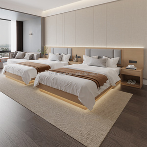 Fabricant de meubles sur mesure, ensembles complets de chambres d'hôtel avec lit simple en bois, matelas et literie pour hôtel 3 étoiles - Product Image 4