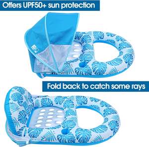 Flotador de Piscina JOSEN de PVC con Toldo UPF50+, Flotadores Grandes para Piscina, Flotador Inflable Resistente para Adultos con Portavasos y Respaldo - Product Image 2