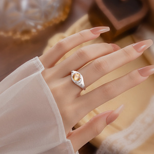 9 Vintage 7mm Round cut Amethyst Brushed <b>Adjustable</b> <b>Rings</b> Natural Stones 925 Sterling Silver Women Jewelry For Birthday Gift - Product Image 5