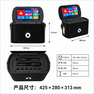 Machine de karaoké portable avec écran tactile de 11,6 pouces, deux micros sans fil, Bluetooth, Wi-Fi, système de haut-parleurs Android 11 - Product Image 2