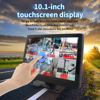 Moniteur de recul YWX HD 10,1 pouces 6 canaux pour voiture, camion, bus avec écran partagé, DVR intégré et enregistrement vidéo, caméra de sécurité LCD