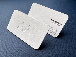 Carte de visite et carte de remerciement en papier de coton de luxe, avec design personnalisé, épaisseur sur mesure, gaufrage, impression à la presse à lettres et dorure à chaud - Product Image 1