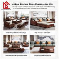 Nordamerikanisches Schwarznuss-Massivholz-Sofa-Set Modernes Minimalistisches Neues Chinesischer Stil Luxus-Aufbewahrungsmöbel für Wohnzimmer