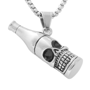 Collar de hombre de acero inoxidable con colgante de calavera, estilo retro punk 120156 - Product Image 2