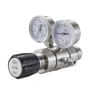 Regolatore di pressione in acciaio inossidabile a doppio stadio a flusso ridotto con connessione NPT a doppio calibro per uso di laboratorio di Gas azoto - Product Image 2