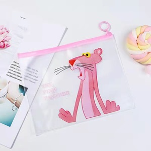 Estuche para lápices Pink Panther, bolsa de almacenamiento semitransparente con cremallera de 170x210mm para papelería de estudiantes, Material de PVC de pequeña capacidad - Product Image 3