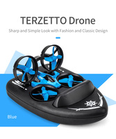 Mini Quadricoptère 4 Canaux Tout-Terrain (Eau, Terre, Air) 3-en-1 Télécommandé, Jouet Avion RC, Bateau Télécommandé - Vente Flash