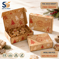 Boîte d'expédition de Noël personnalisée OEM, pliable, en carton ondulé, imprimée, avec logo, vente en gros