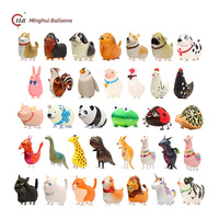 Ballons en aluminium animaux marcheurs en gros – Gonflage à l'air uniquement – Poulet, Tortue, Girafe, Lion, Cygne, Canard, Dinosaure, Chat – Auto-marchants