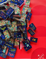 Hype Youth Confetti Glitter Dragon Star American Mahjong Tiles 160 Set dengan Matras Gaya Jalanan Akrilik Anti-Selip Ubin yang Dapat Disesuaikan