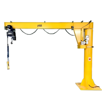 Mini-grue à flèche portative à bras articulé, motorisée, orientable à 360 degrés, avec palan électrique de 10 tonnes, télécommandée, sur pied, 2-20m, 3 mètres