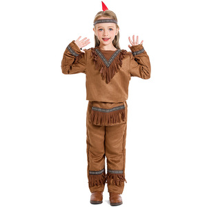 Costume Cosplay Sauvage pour Enfant Imprimé Léopard Primitif Africain, Costume de Fête d'Halloween pour Enfant, Costume de Performance Indien - Product Image 5