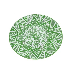 Promotional ceramic tableware printed green pattern plats en porcelaine plate ceramic porcelain dinner set plate Dinnerware