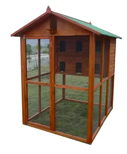 Недорогой большой деревянный вольер, стоячий вертикальный игровой домик с брусками, попугаи, отверстия, хорошая деревянная вертикальная клетка для разведения птиц