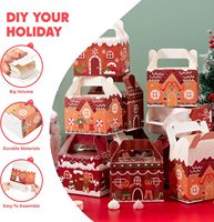 SIHENHY Recycelbares Kraft papier Lebkuchen Weihnachts haus Druck Goodies Candy Cookie Schokoladen boxen Quadratische Weihnachts feier boxen