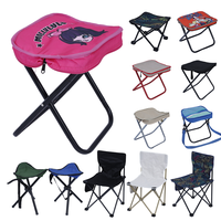Mini chaise de camping pliable moderne, structure en fer, tissu polyester - Légère, portable, pour cuisine extérieure, salon, salle à manger, jardin