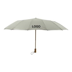 Parapluie compact manuel INS 21 pouces, ouverture manuelle, 16 baleines, coupe-vent, design pliable en 3 sections, motif floral japonais, protection minimaliste contre la pluie et le soleil, logo personnalisé - Product Image 1
