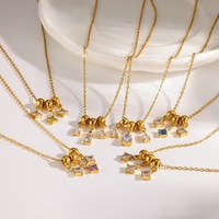 Collier minimaliste polyvalent acier inoxydable zircon coloré, collier chaîne réglable étanche pour rendez-vous