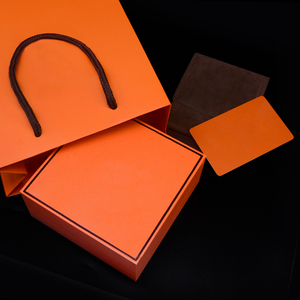 FORTE OEM <b>Orange</b> Wholesale Classic Jewelry Storage Packaging Box Unique Gift Box Packaging with Bag - Product Image 1