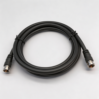 Câble coaxial d'antenne satellite RG6 noir F-Type Mâle-Mâle 75 Ohms à blindage quadruple pour CATV DVB-T DVB-S2
