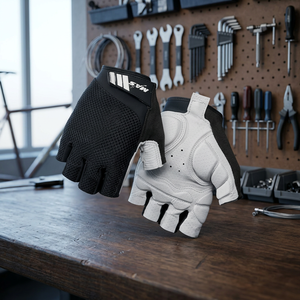 Guantes de Ciclismo de Cuero para Hombre y Mujer, Transpirables, Antideslizantes, con Protección en la Palma, Medios Dedos, para Ciclismo de Montaña y Deportes al Aire Libre - Product Image 3