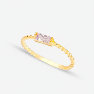 Baguette Rosa Zircon piedra banda anillo hecho a mano turco 925 joyas de plata esterlina para mujer - Product Image 2