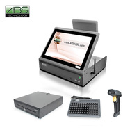 POS-терминал с клавиатурой ABS 1900, считывателем карт, для Windows 7/10, процессор J 1900, металлический корпус, 4 ГБ ОЗУ, 64 ГБ SSD, Bluetooth 5.2, черный, гарантия 1 год
