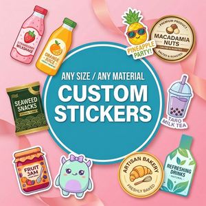 Autocollants personnalisés pour gobelets de thé au lait Boba, impression vinyle imperméable, étiquettes rondes transparentes pour emballage, autocollants pour bubble tea - Product Image 1