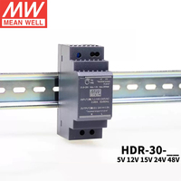 Alimentation électrique sur rail DIN série HDR 15-150W, sortie CC réglable, <0,3W sans charge pour le contrôle des appareils électroménagers