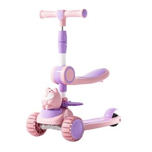 <span class=keywords><strong>Trottinette</strong></span> de luxe moderne à 3 roues pliable pour enfants de 3 à 6 <span class=keywords><strong>ans</strong></span>, vélo enfant grande capacité avec musique, voiture à bascule Yo-Yo - Product Image 2