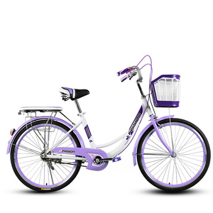 <span class=keywords><strong>Bicicleta</strong></span> Holandesa <span class=keywords><strong>Vintage</strong></span> para Mujer Shenghong SHC07, Cuadro de Acero de 26 Pulgadas, 7 Velocidades, Frenos V, Llantas de Aleación de Aluminio Totalmente Amortiguadas, Carga de 120 kg - Product Image 3