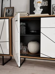 Usine Panneaux de particules et panneaux MDF Ensemble de salon <span class=keywords><strong>blanc</strong></span> avec vitrine Meuble TV Buffet Bibliothèque - Product Image 5