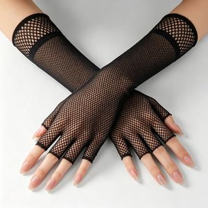 Gants d'été pour femmes HZS-26010, en maille filet, mitaines à doigts complets, gants de mariée en dentelle tendance pour filles - Product Image 4