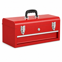 Boîte à outils portable en acier rouge Guanpin, directement de l'usine, avec poignée de transport, serrure et tiroirs personnalisables