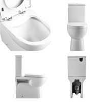 Pour Empolo luxe une pièce toilette murale moderne en céramique blanche deux parties salle de bain commode filigrane s-piège chasse tabouret de nuit pour Ho