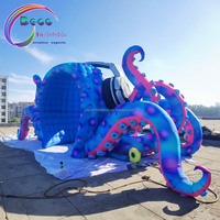 Cabine de DJ gonflable en forme de pieuvre pour festival de musique, accessoires gonflables en forme de pieuvre