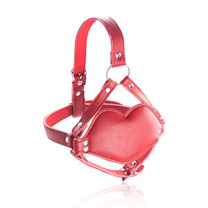 Kırmızı ağızlı koşum ağızlı flail flört büyük ağızlı deri ağızlı top kadın gags için ayarlanabilir kısıtlama ile - Product Image 1