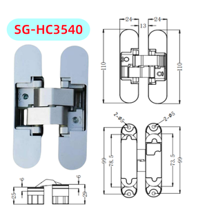 AN140 3D Réglable à 180° °   Charnières de porte en alliage de zinc, design italien, avec trou d'ouverture de 25 mm, quincaillerie, charnière dissimulée - Product Image 3