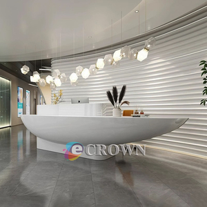 Reception Factory Direct Pure Color Counter Desk Version showcase Desk+table Wooden Cabinet Creative Stand Design OEM - Product Image 2