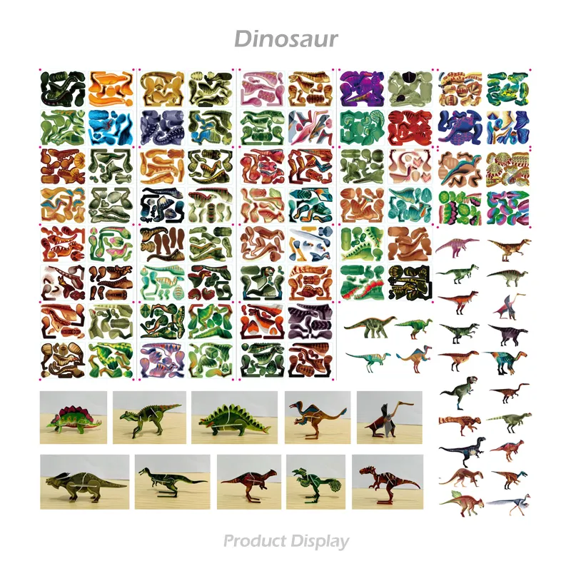 Buildable Puzzle Toy 3d Dinosaur Puzzle Card For Kids
