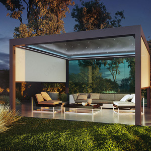 Pavillon Außen terrasse Bio climat Louvered Aluminium Control <span class=keywords><strong>Toja</strong></span> Grid Motores Para Pergola - Product Image 6