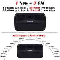 Control Remoto Multifrecuencia 3 en 1 (280MHz-868MHz) para Puerta de Garaje, Duplicador con Clip para Visera de Auto