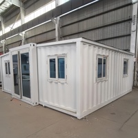 20 pieds blanc 20x20 cadre en acier double aile extensible conteneur maison mobile préfabriqué petites maisons intelligentes