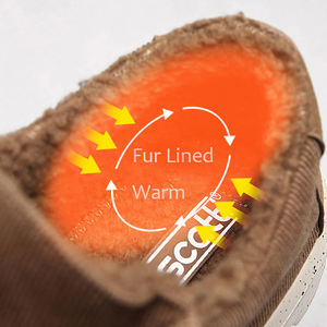 Mocassins Bateaux Classiques en Gros, Taille <span class=keywords><strong>48</strong></span>, Velours Côtelé Doublés Fourrure pour Hommes, Nouveauté Décontractée - Product Image 4