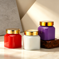 Pot en verre de luxe de 70 ml avec couvercle à vis en aluminium couleur ambre pour crème hydratante visage, traitement des yeux et cosmétiques de boutique