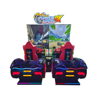 Console de jeu d'arcade simulateur de course pour deux joueurs, borne de jeu de course dynamique pour centre de jeux, idéale pour les jeux d'arcade