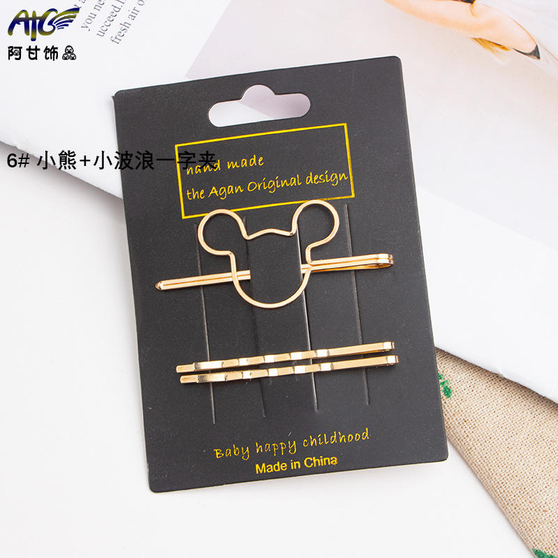6 ours + pinces à cheveux petite vague